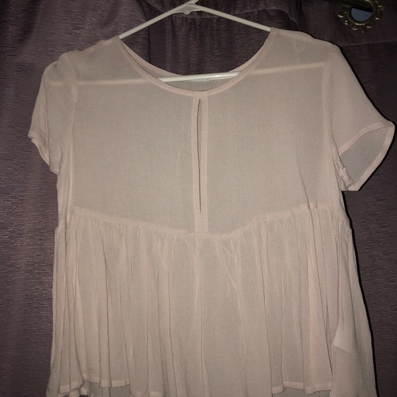 Kimchi Blue Pink Blouse with Slit - Picture 4 of 5